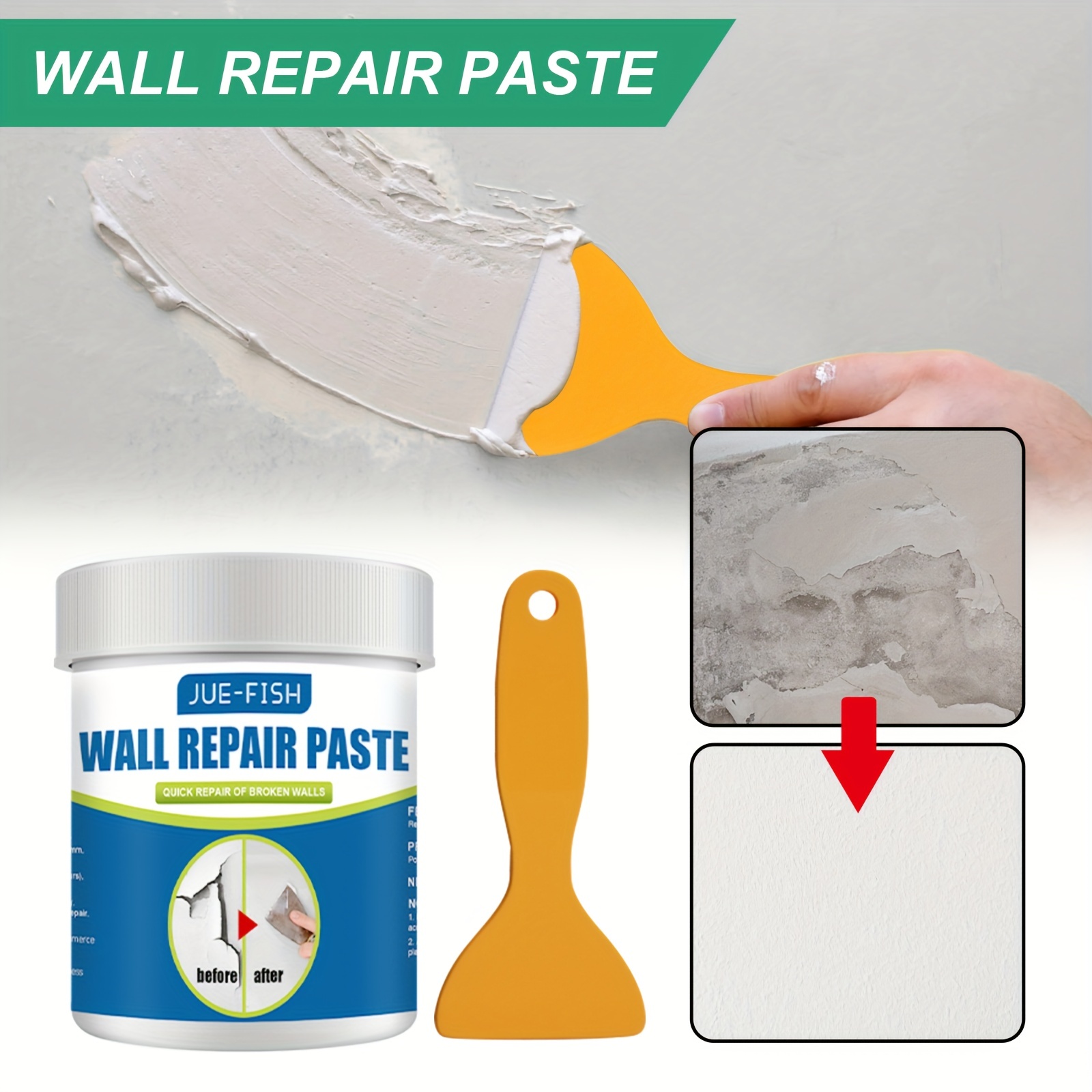 Wall Repair Patch Kit,2x250g Spackle Drywall Repair Kit with Scraper, Wall  Mending Agent,Wall Spackle Repeair Paste,Easy to Fill The Holes for Home  Wall and Quick Repair Crack,Plaster Wall Repair - Yahoo Shopping