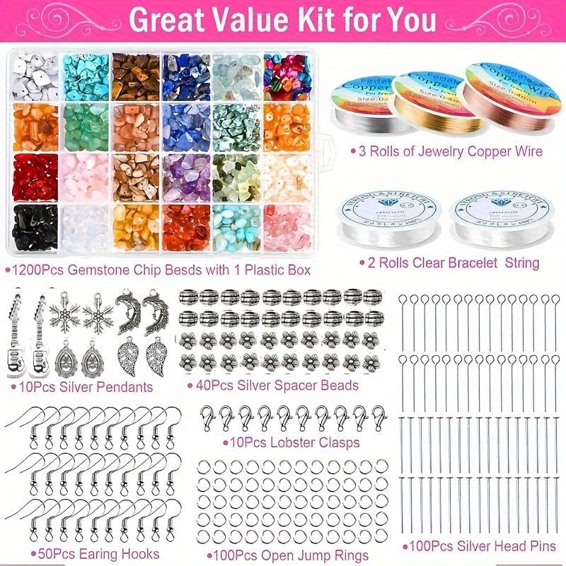 Diy Jewelry Making Kits With 24 Colors Imitation Crystal - Temu