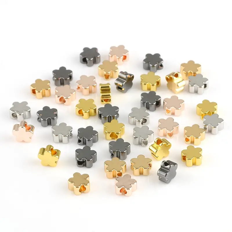 Lot Flower Shape Charms Spacer Bead, Loose Copper Beads For Jewelry Making,  Bracelet Necklace Supplies Accessories - Temu