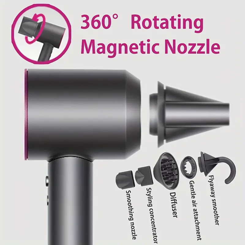 professional salon ionic hair dryer styler with diffuser for salon negative ionic high speed blow dryer with 5 magnetic nozzles details 5