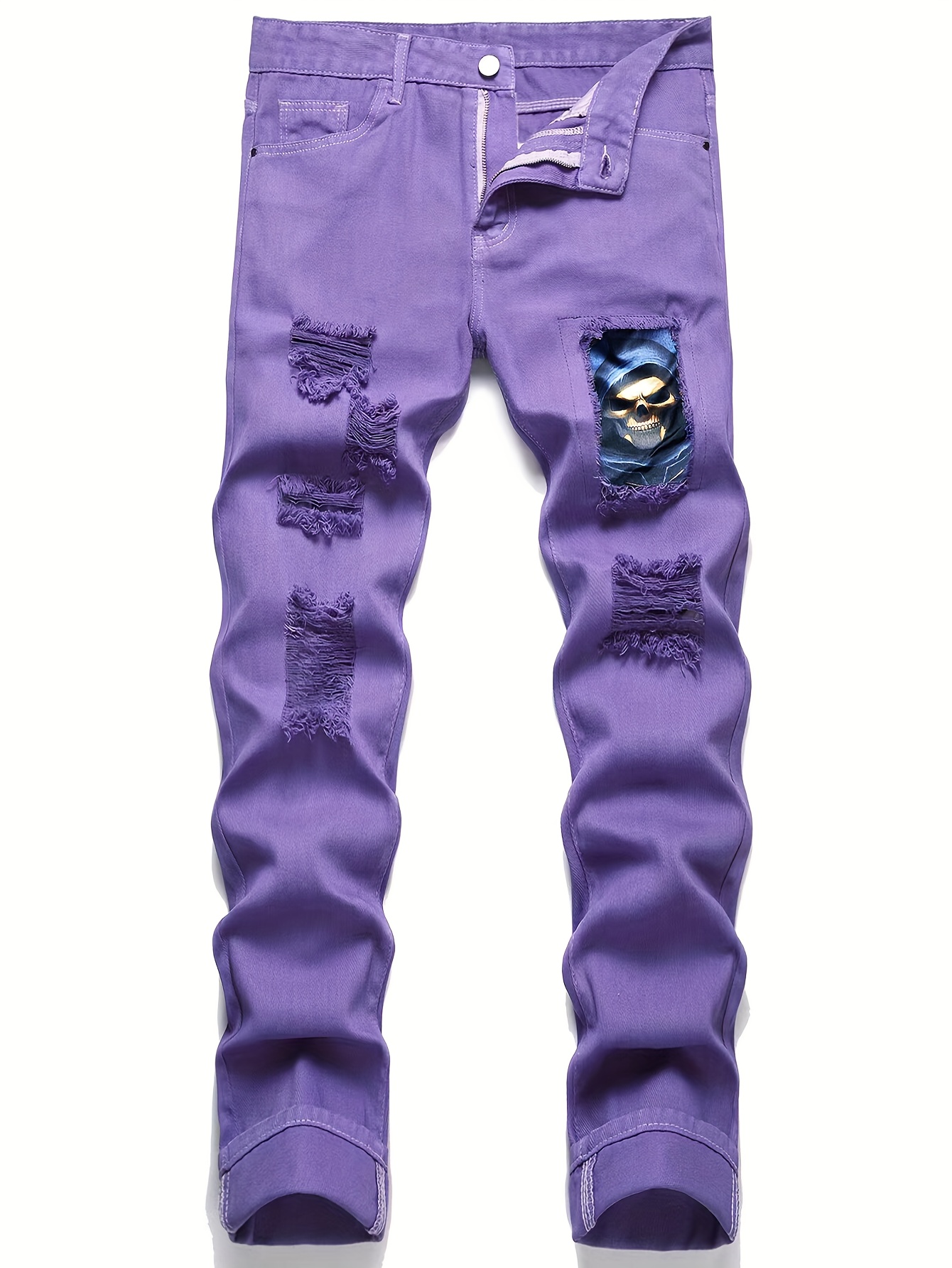 Purple Brand Jeans Men's Man Designer Skinny Ripped Bkinny Pants Stack  purple brand jeans purple jeans purple 1 5S94