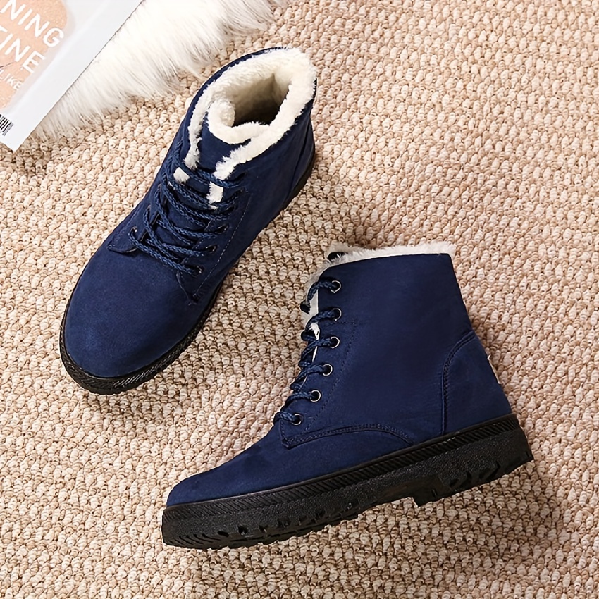nsendm Womens Winter Boots Wide Width Pure Loop Leather Casual Color  Fashion Flat Hook Boots Womens Heeled Boots 6.5 Blue 8.5 