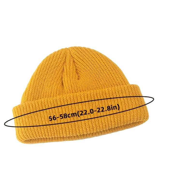 Solid Color Warm Knitted Brimless Hat Men Winter Autumn Hip Hop