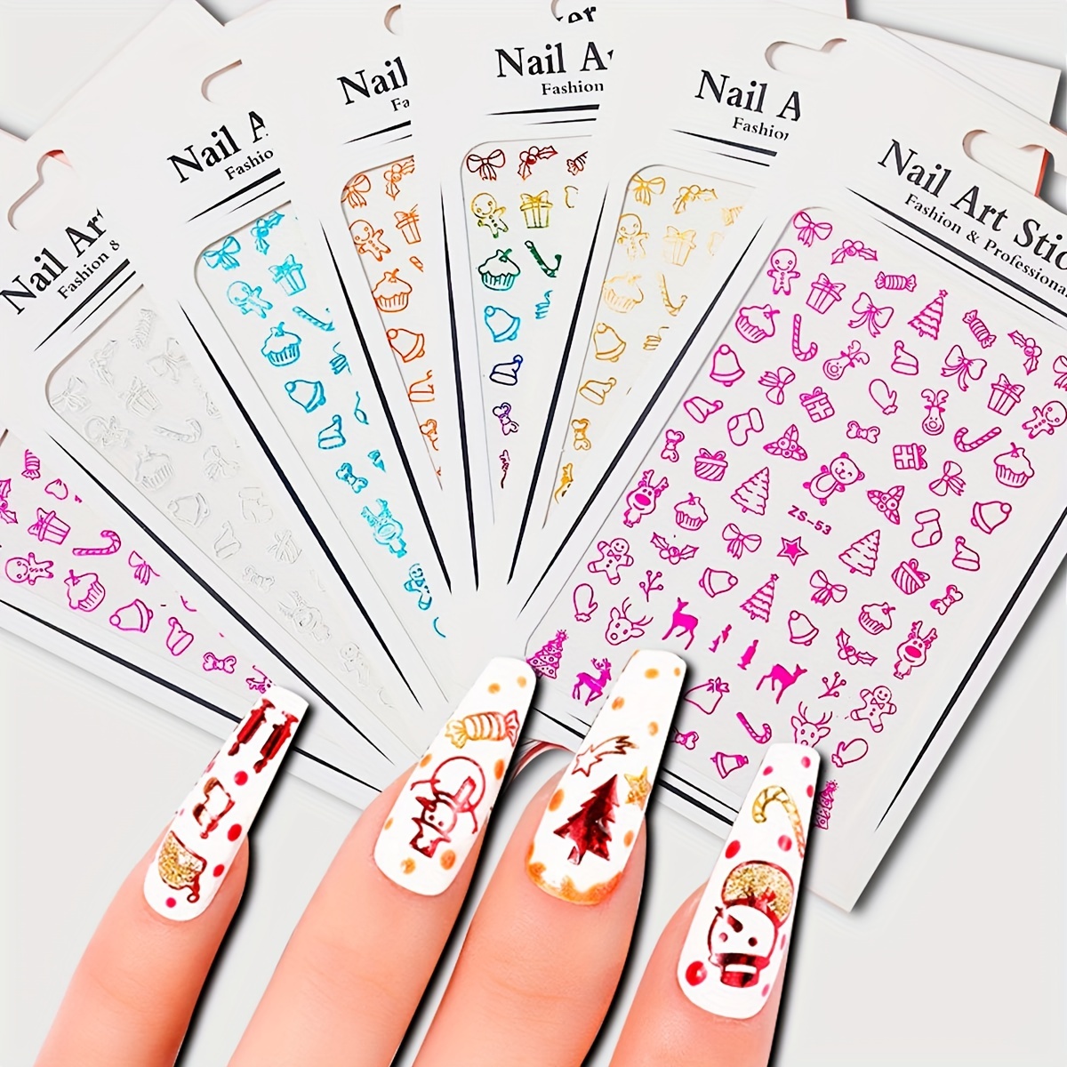 Adesivi per nail art natalizi Decalcomanie per unghie 3D Decorazioni per nail  art autoadesive fai-da-te Bell Candy Nail Sticker per donne Bambini Ragazze  Manicure - Temu Italy