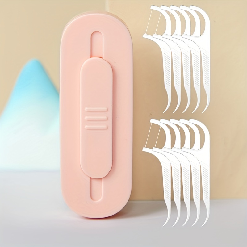 Portable Dental Floss Box Disposable Storage Automatically Pops Up