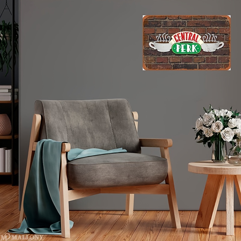 Friends metal sign, Central Perk, Office decor, Room decor, Friends  merchandise, friends tv show, Vintage metal sign, Retro metal sign for the  wall.