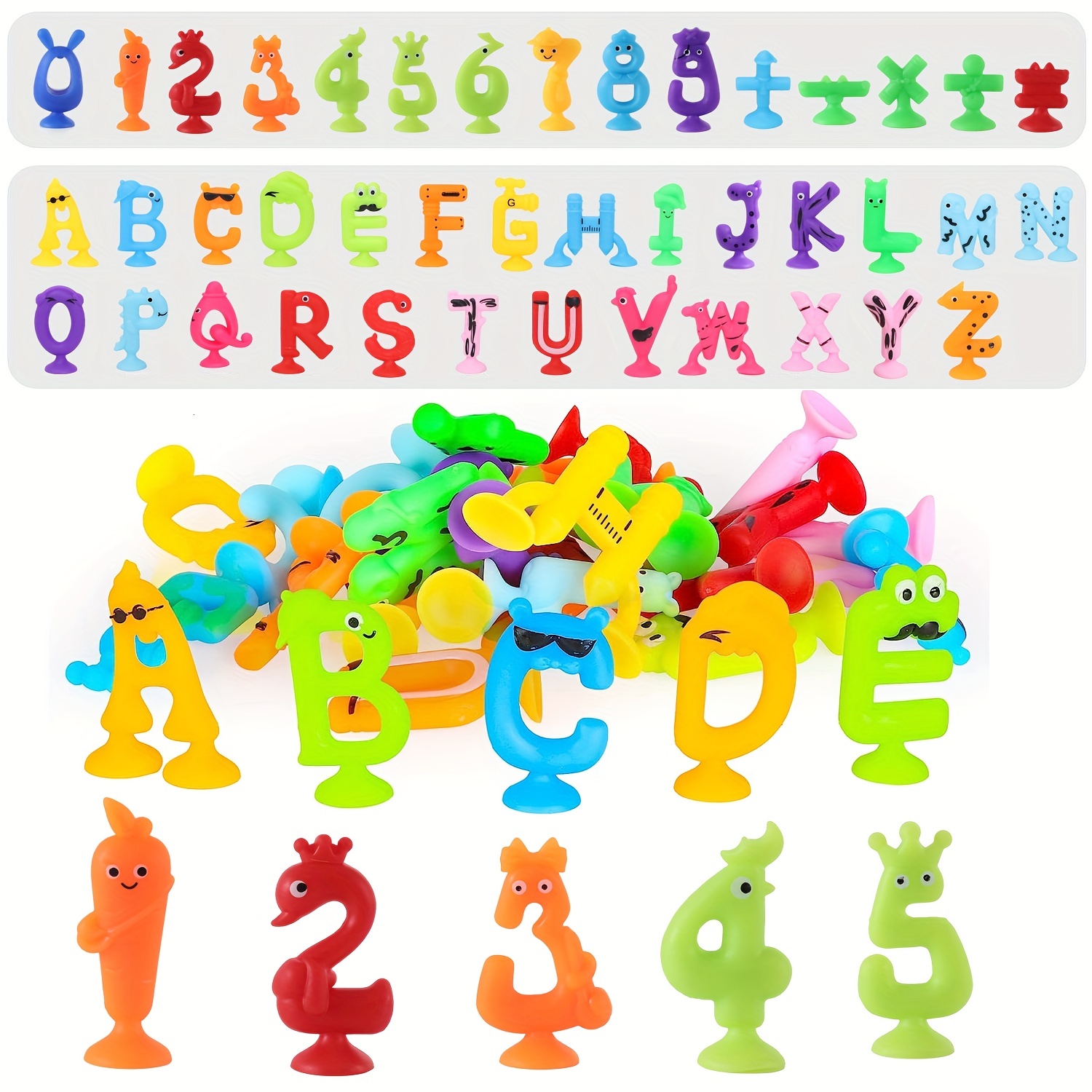 

Colorful Numbers Letters Suction Cup Toys For Kids, Sensory Sucker Toys, Figures Alphabets Shaped Bath Toys For Toddlers, Educational Toys For Boys And Girls