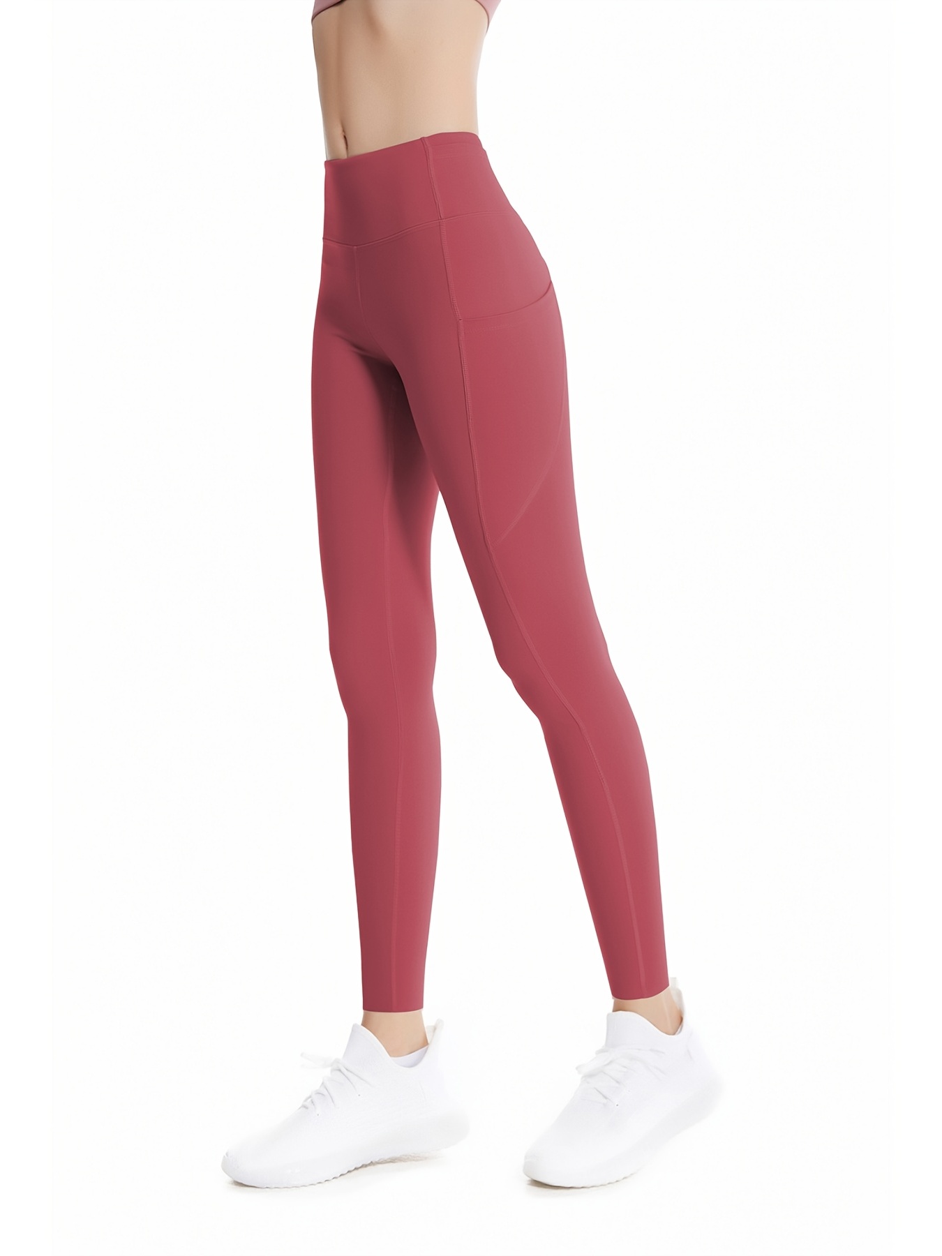 Solid Color Yoga Sports Leggings Stretchy High Waist Fitness