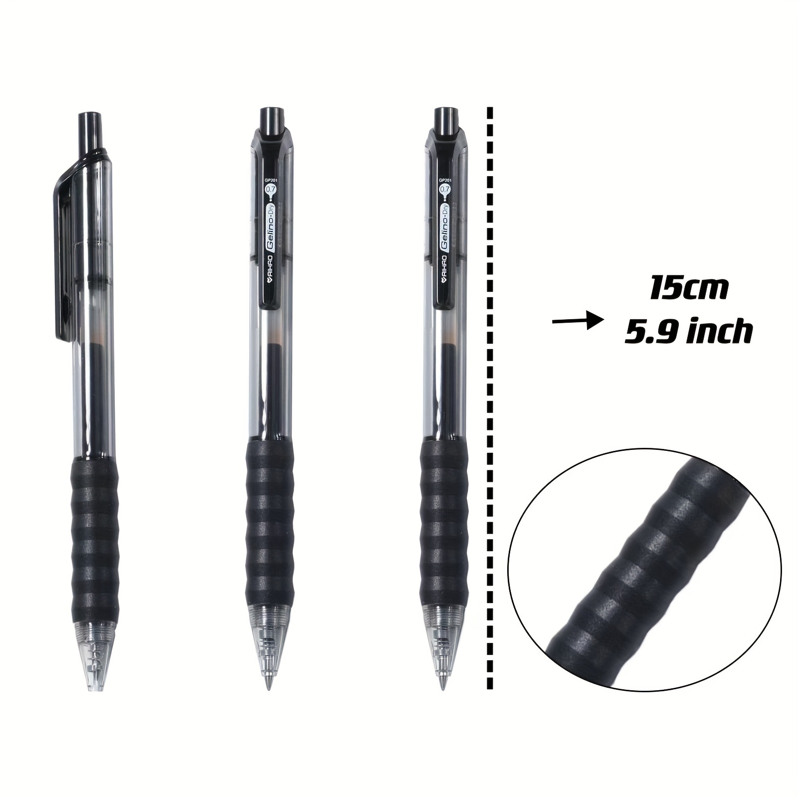 AIHAOの黒色ジェルペン12本セット。中字（0.7mm）で 滑らかな書き味の