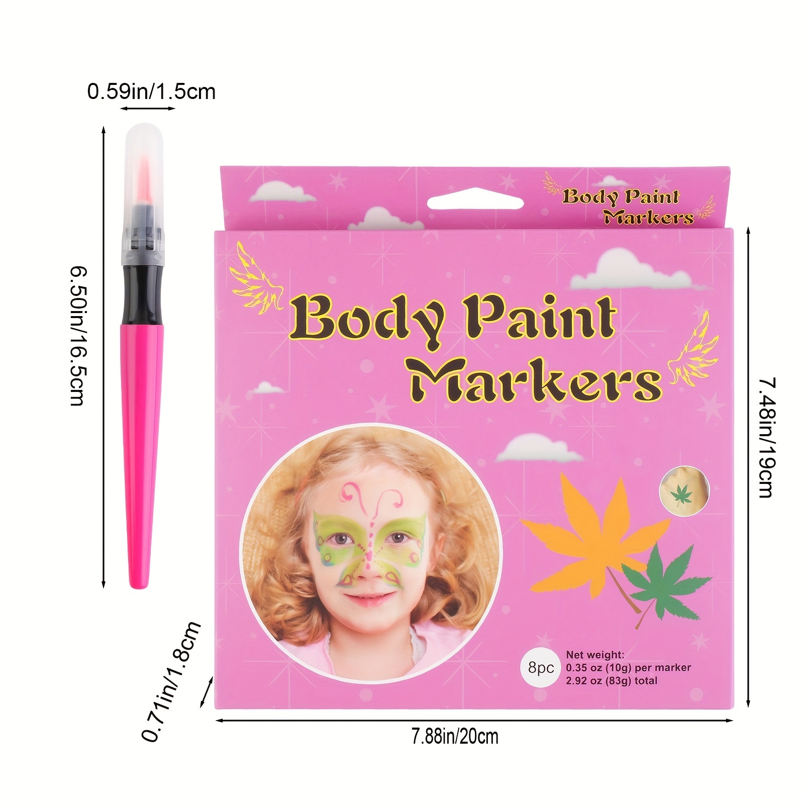 Face Body Paint Pen Waterproof Easy To Apply Black Body - Temu