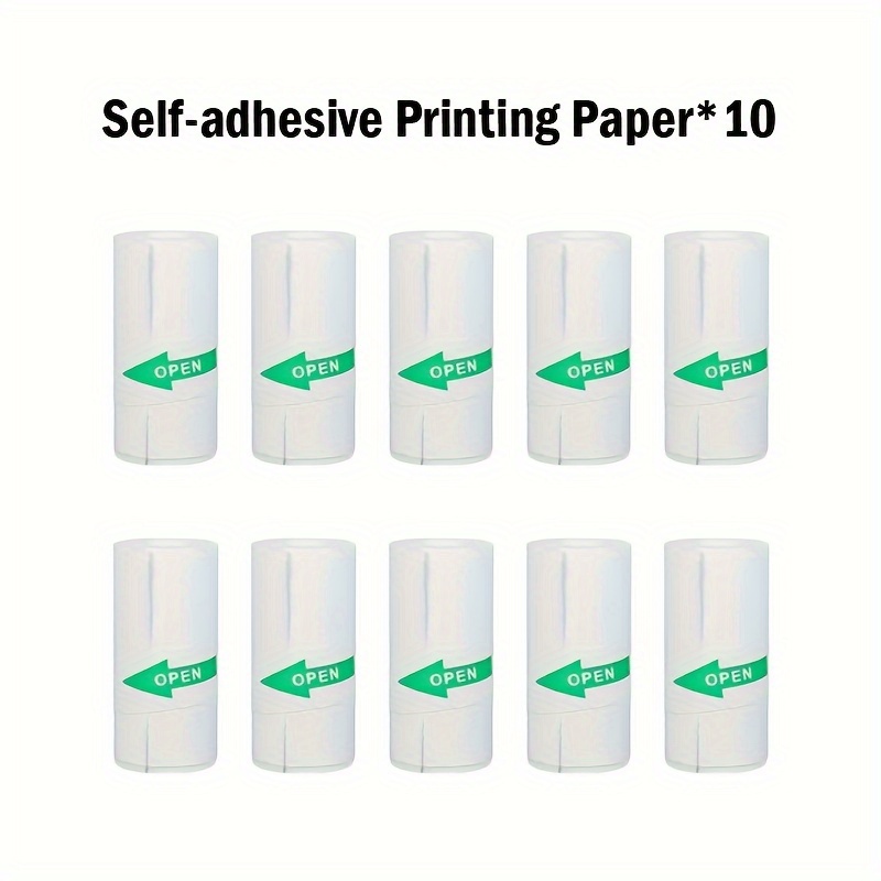 Thermal Printer Paper 10 Rolls Self Adhesive Printing Paper, Mini