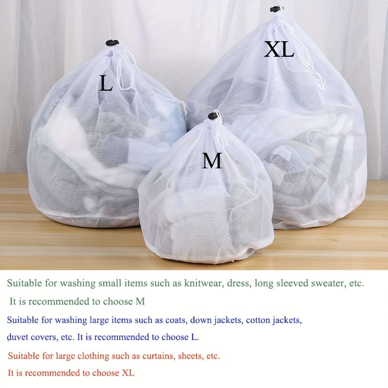 Mesh Laundry Bag Drawstring Large Laundry Bags Dedicates Bra - Temu