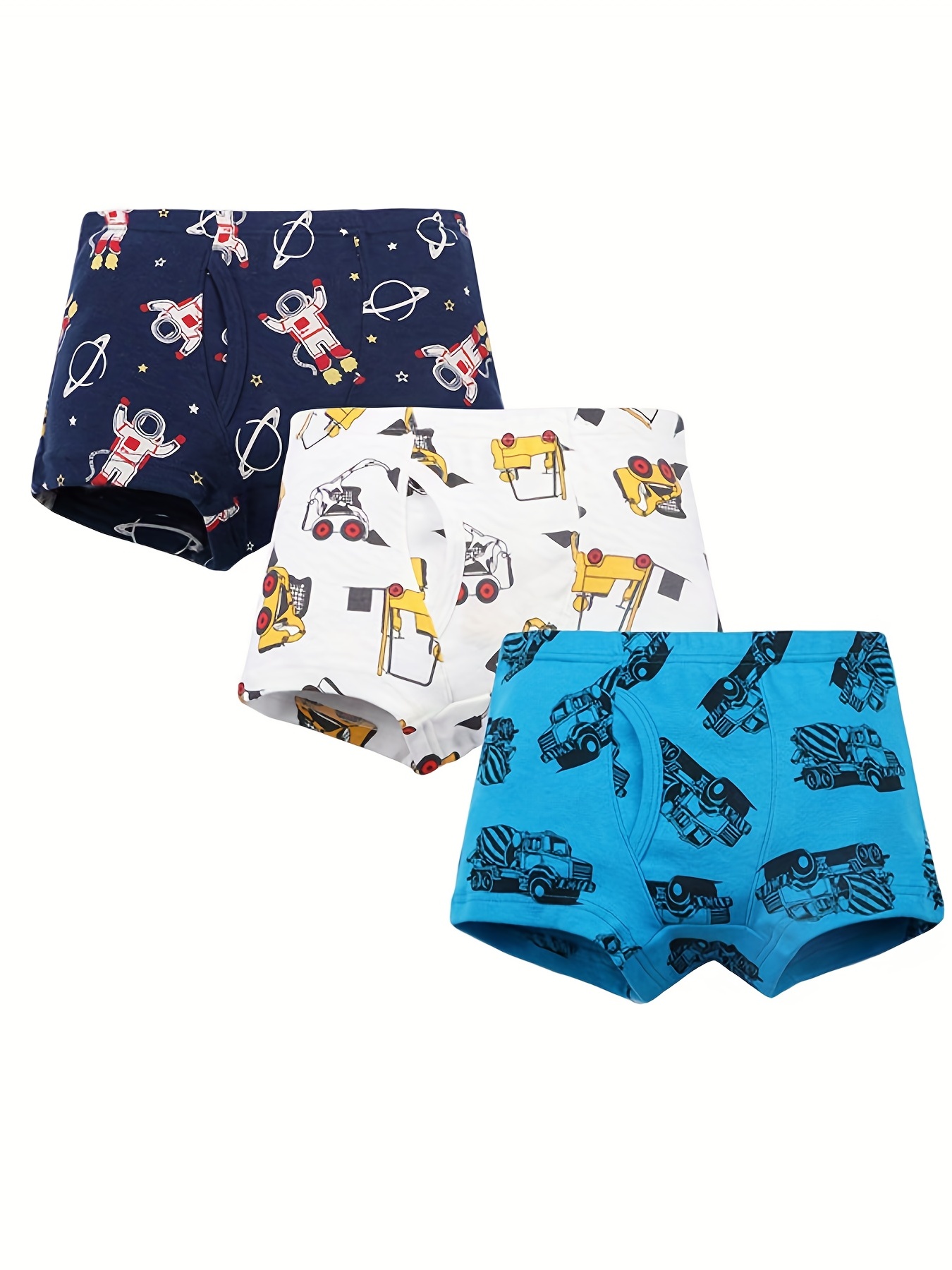 3pcs Boy's Cotton Boxer Briefs, Color Clash Breathable Underwear, Comfy  Kid's Underpants