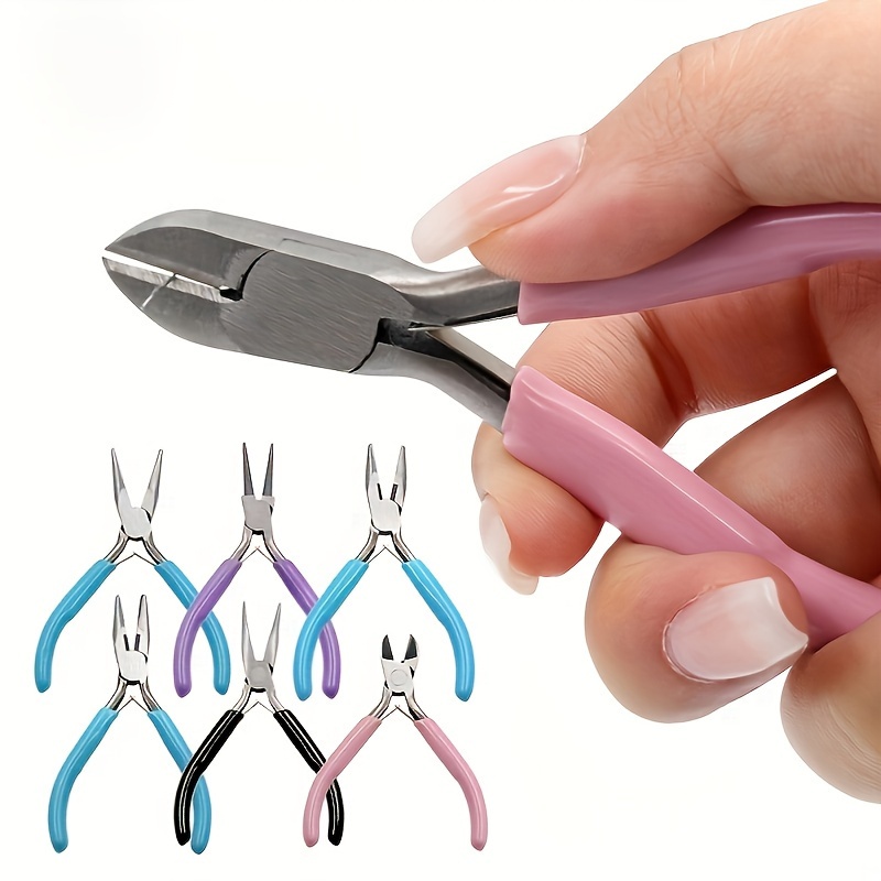 Multi-Purpose Carbon Steel Jewelry Pliers Pink Handle Strong