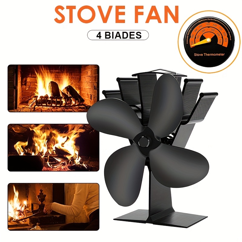 1PC 4 Blade Heat Powered Stove Fan Pour Wood/Log - Temu France