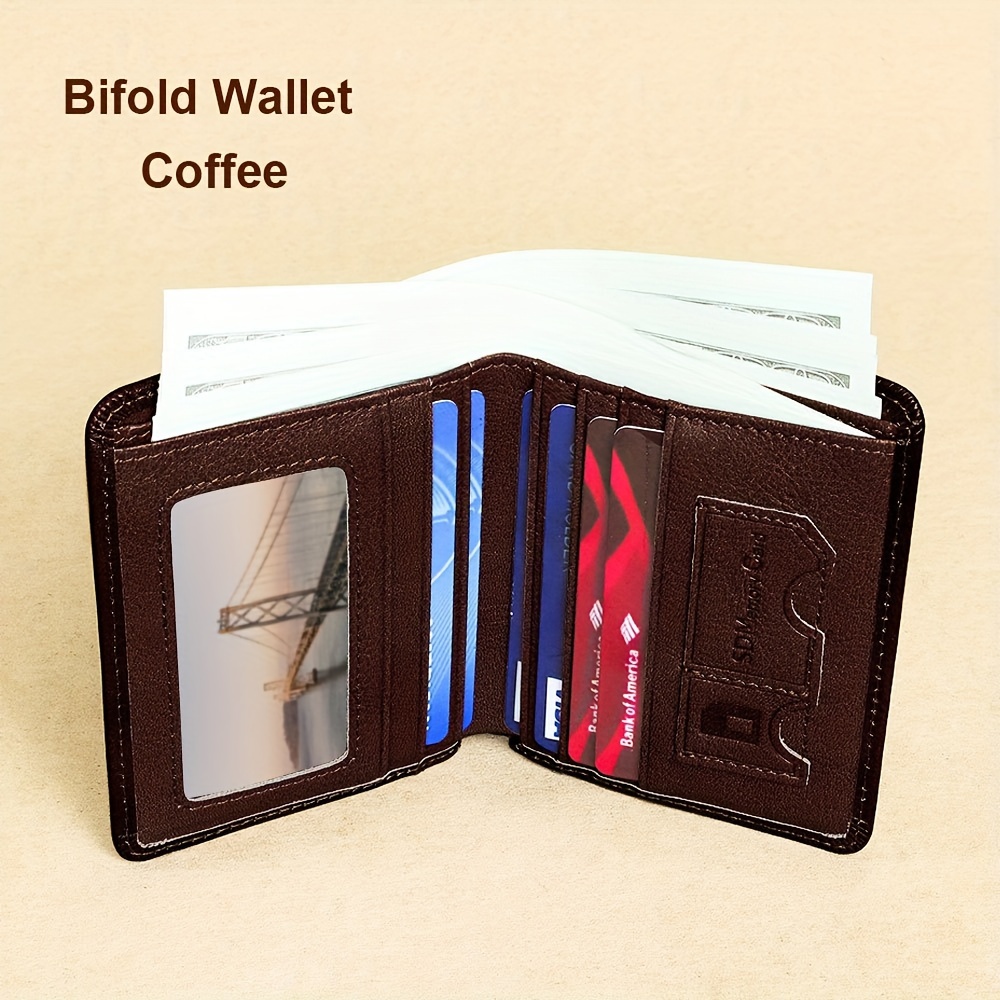 Men's Genuine Slim Leather Bifold Wallet Money Clip Credit Card Holder Purse