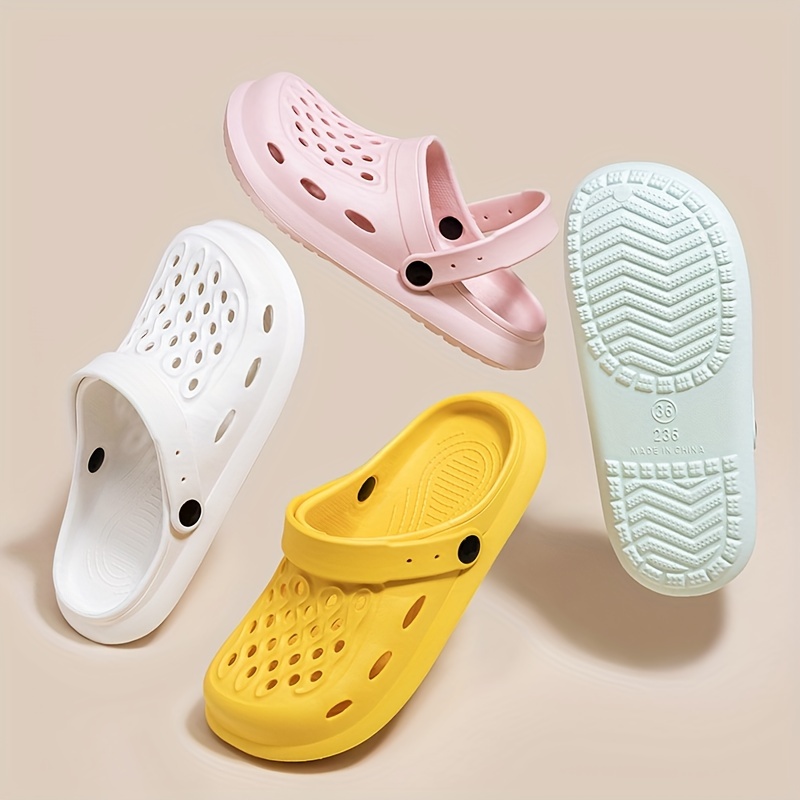 women s solid color clogs casual hollow design garden shoes