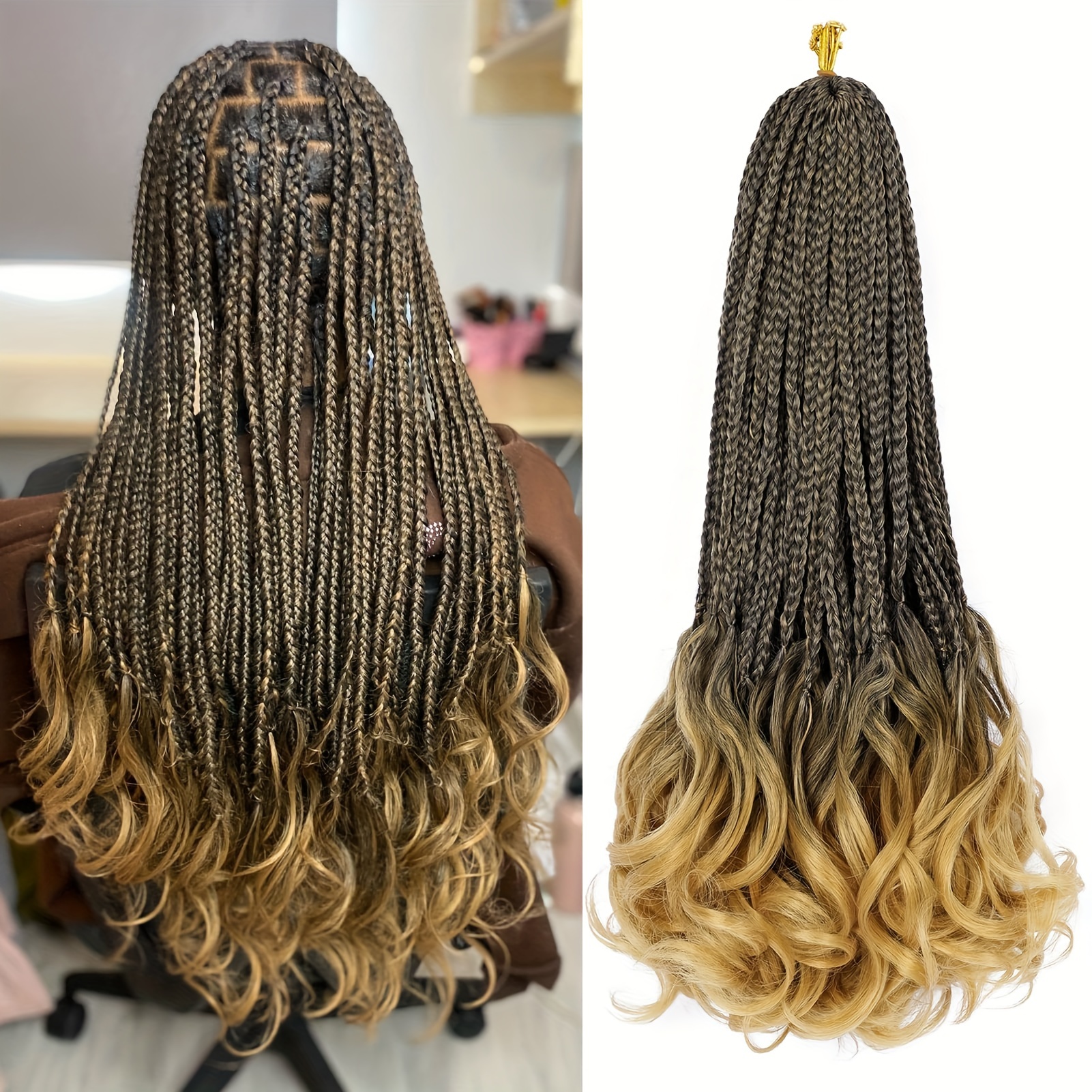 y Box Braids Crochet Hair Pre looped Long Goddess Box - Temu Canada