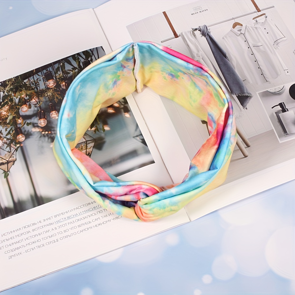 Boho Tie Dye Knotted Headband Bohemian Hair Accessory