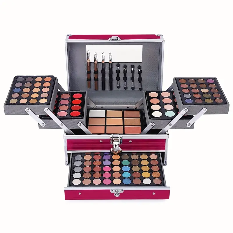 all in one makeup gift set kit 132 colors makeup kits includes 94 eyeshadow 12 lip gloss 12 concealer 5 eyebrow powder 3 face powder 3 blush 3 contour shade 2 lip liners 2 eye liners 4pcs eyeshadow brush details 4