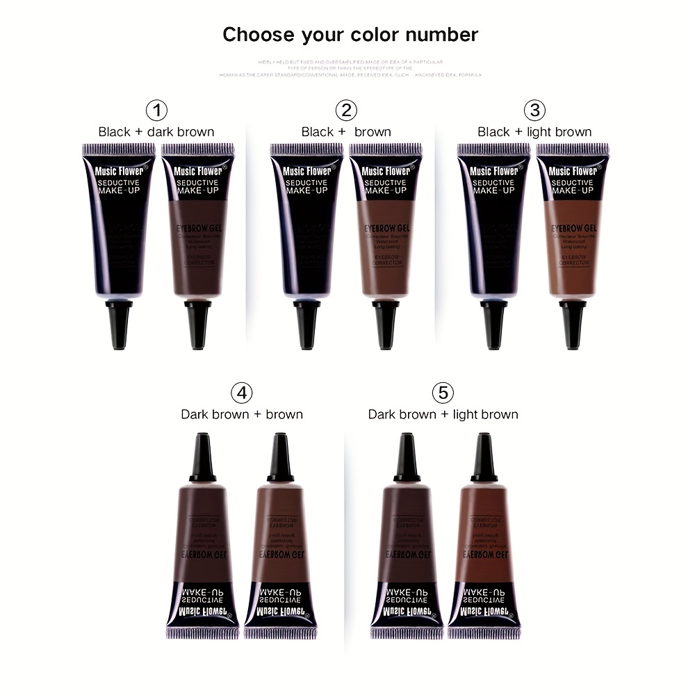 2-in-1 Waterproof Eyebrow Dye Cream Long Lasting Smudge Proof Tint Set
