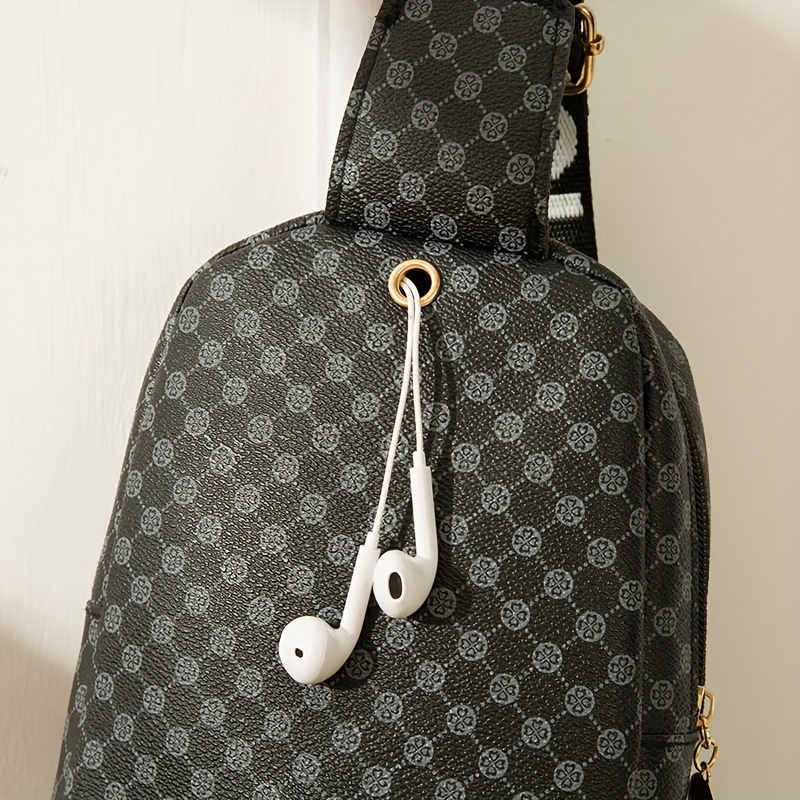 Geometric Print Sling Bag, Trendy Pu Leather Chest Purse, Women's Travel  Crossbody Bag - Temu Oman