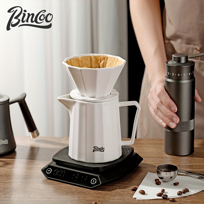 1pc bincoo angular hand flushing ceramic sharing pot coffee appliance household hand flushing coffee set filter drip cup coffee maker machine details 2