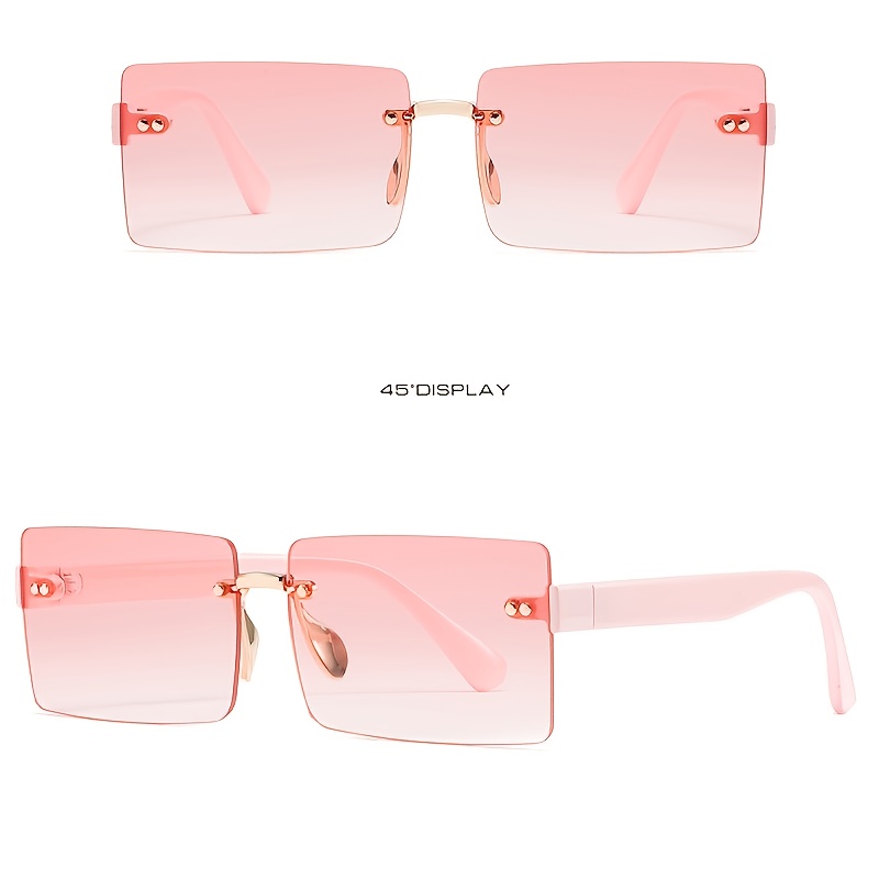 Candy Color Transparent Sunglasses Rectangle Stylish Y2K Sun Shade Eyeglasses Women Driving Eyewear,Temu
