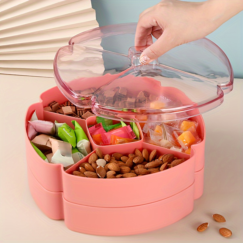 Candy Snack Storage Box With Lid Fruit Plate Candy Snack Jar - Temu