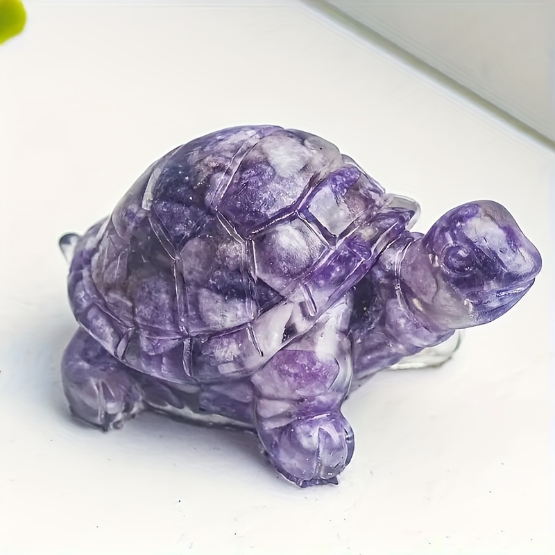 

1pc Natural Crystal Gravel Stone Resin Wrapped Small Turtle - Desktop Decoration Home Decoration, Chakra Meditation Healing Gifts For Good Luck