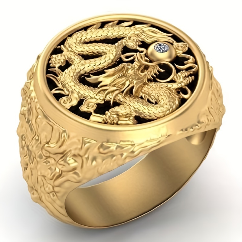 Men's Vintage Dragon Ring, Business Style