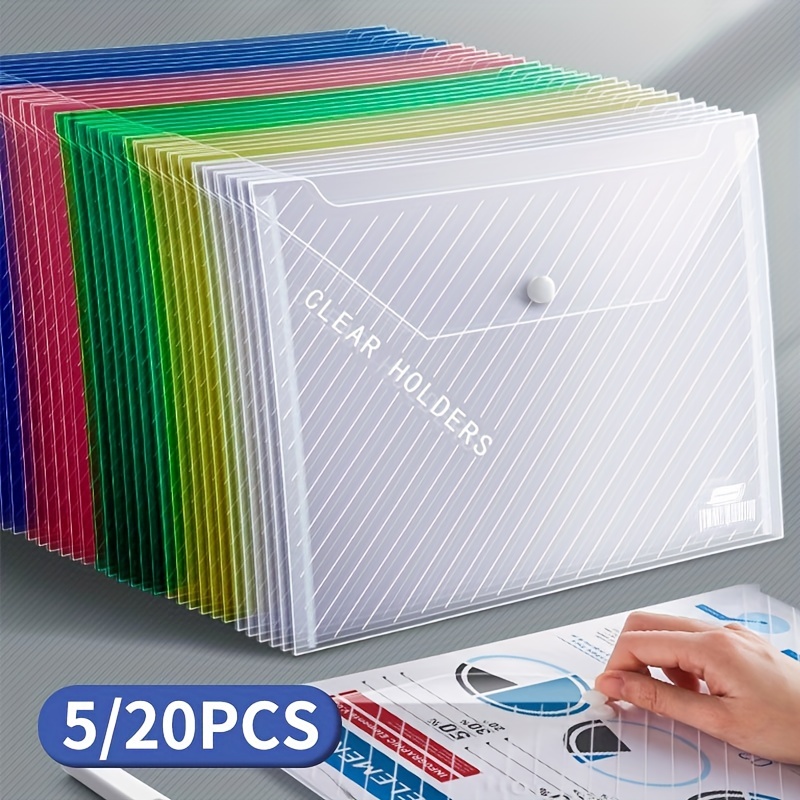 Farde en plastique PP - pour documents au format A4 - couleur assortie
