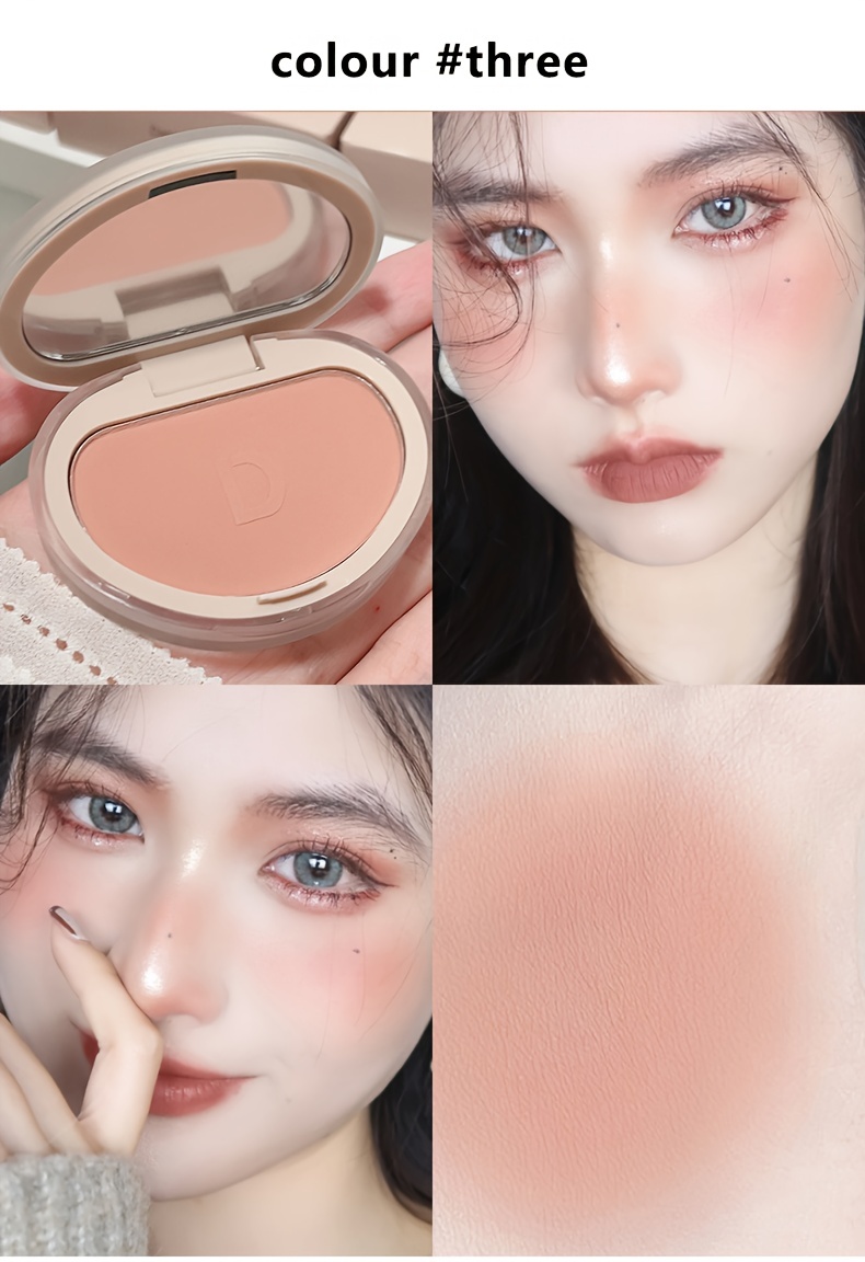 Long Lasting Waterproof Facial Honey Powder Blush with Creamy Texture, Lightweight, Non-Dry, Fresh, Sweet Natural Nude Color and Containing Plant Squalane