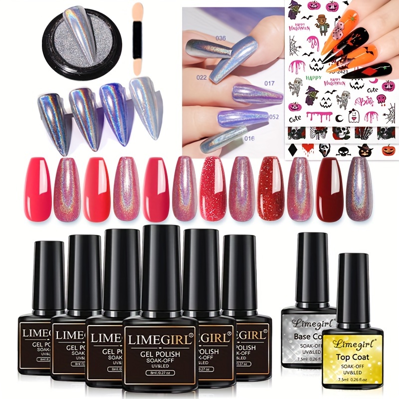 6 Colors Gel Nail Polish Set Classic Color Soak Off Gel - Temu