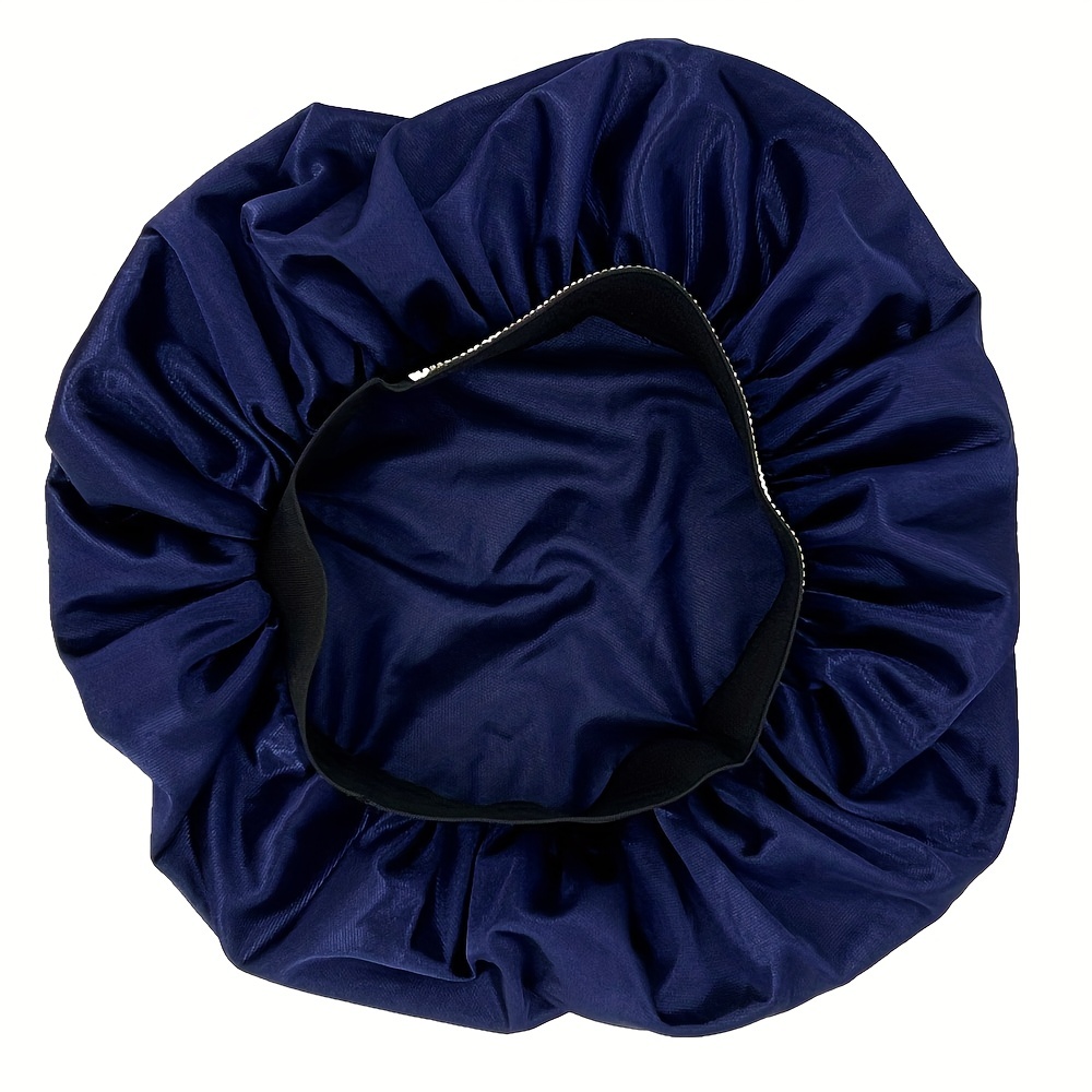 Bonnet en satin doux pour femmes et enfants, bonnets de nuit bleus