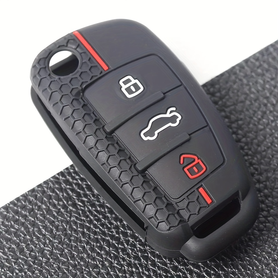 Silikon Auto Schlüssel Fällen Abdeckung Fob Für Audi A1 A3 A6 C5 C6 Q3 Q2  Q7 TT TTS R8 S3 S6 RS3 RS6 A4 Zubehör Schlüsselbund