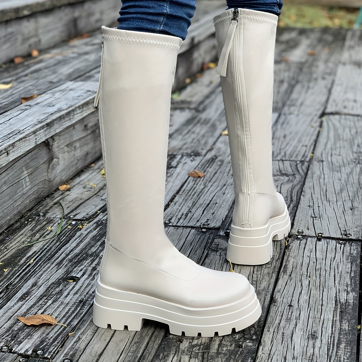 Ivory boots hot sale knee high