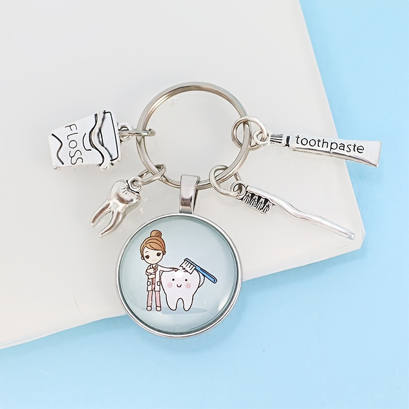 Nurse Stethoscope Medical Syringe Shape Keychain Pendant