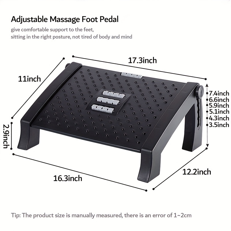 Adjustable Foot Rest Under Desk for Added Height, Ergonomic Foot Rest for  Office
