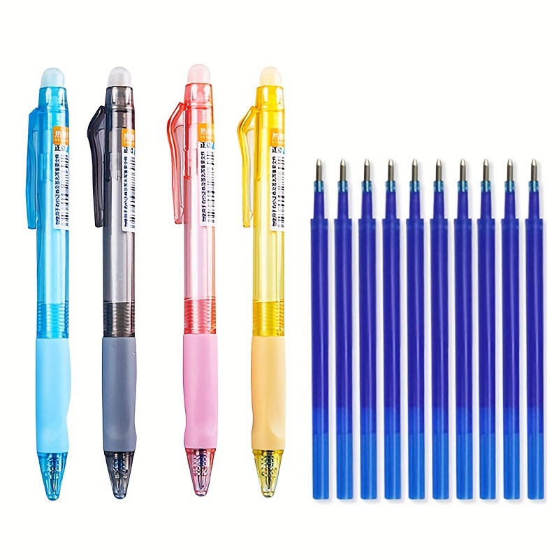 Colored Erasable Neutral Pens Bullet Head Blue Black Large - Temu