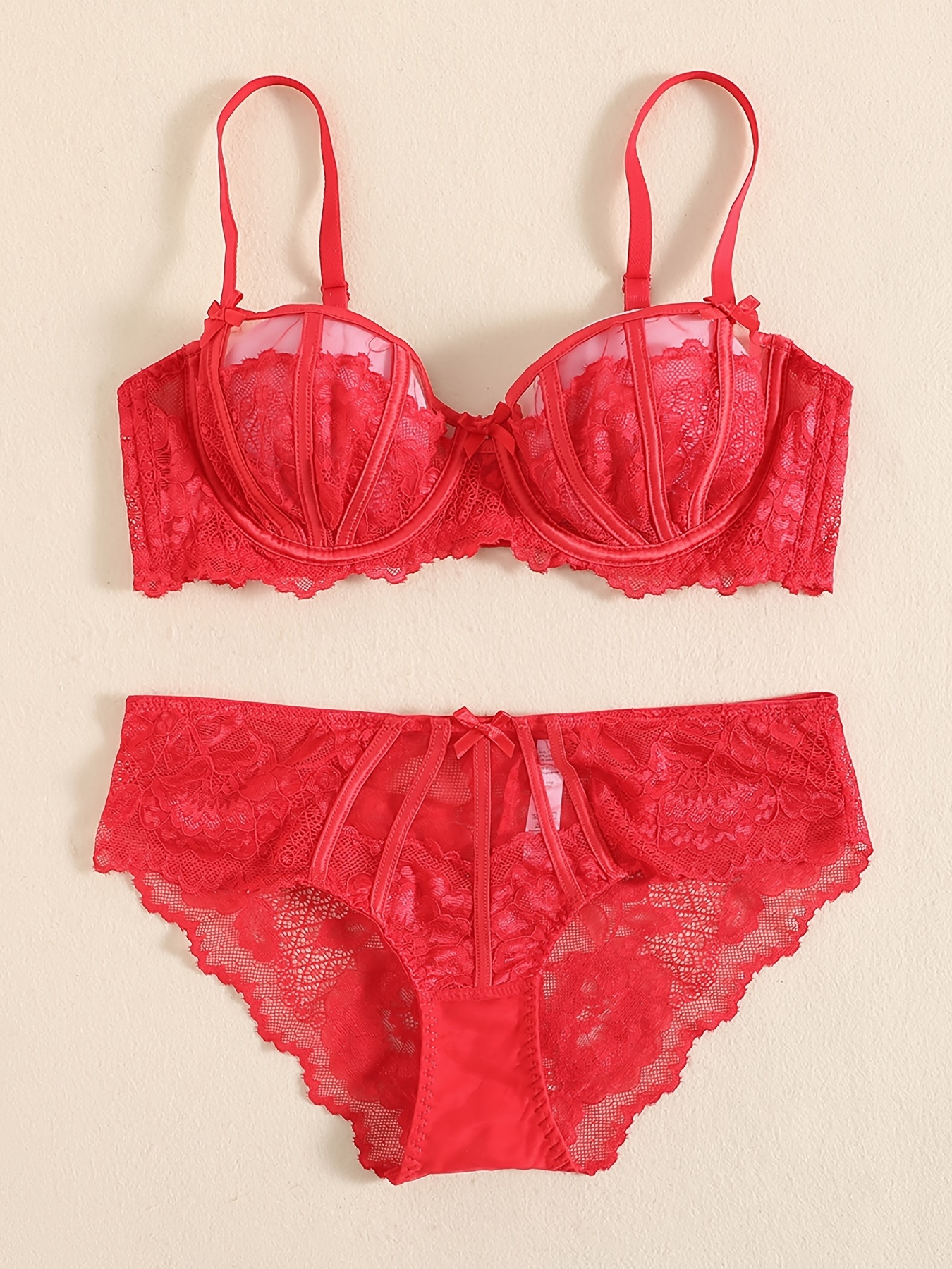 Buy Women Lovely Lace Unlined Balconette Bra and Panty Set with
