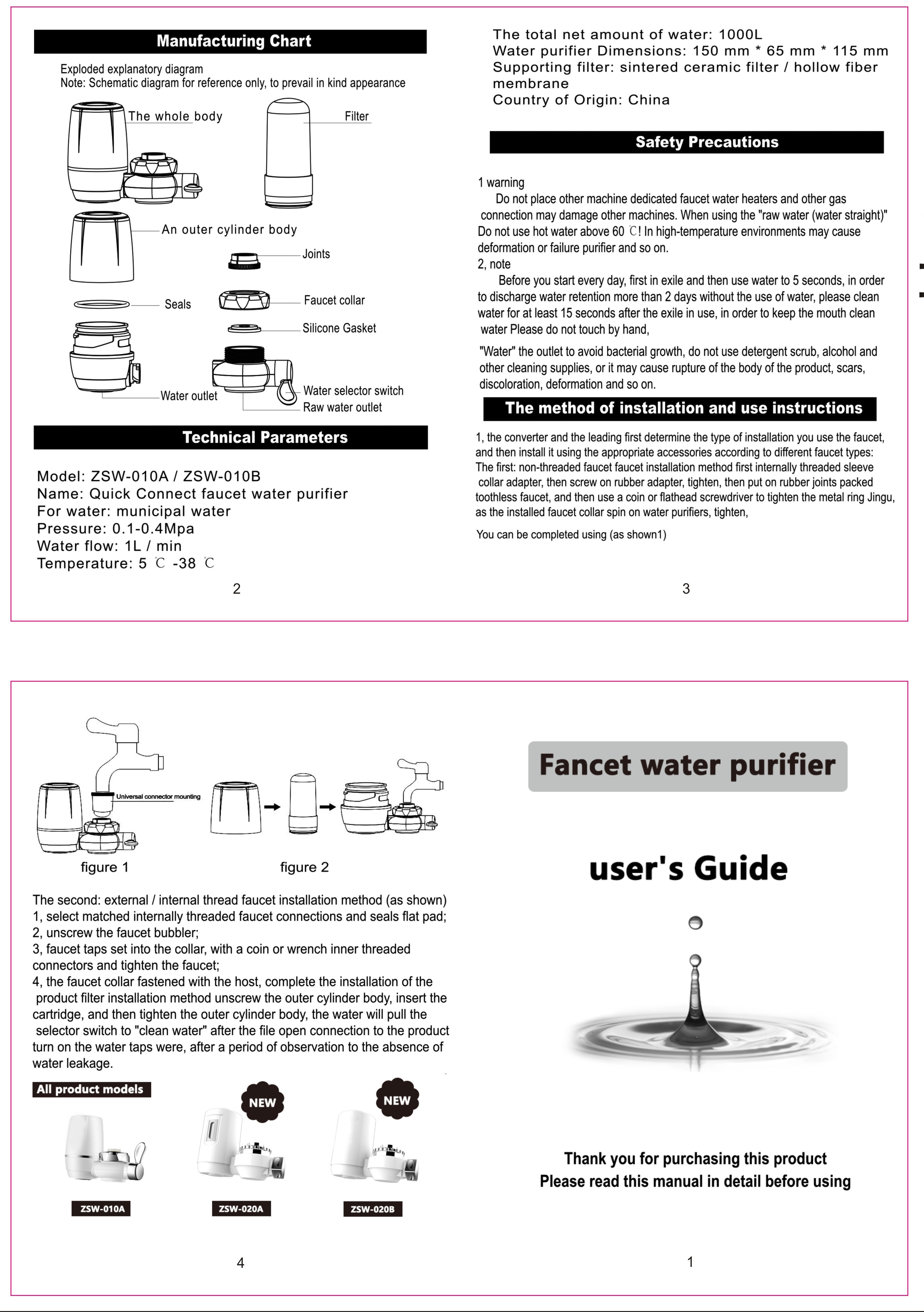 1 set household faucet water purifier enjoy clean healthy water with ceramic cartridge filter details 7