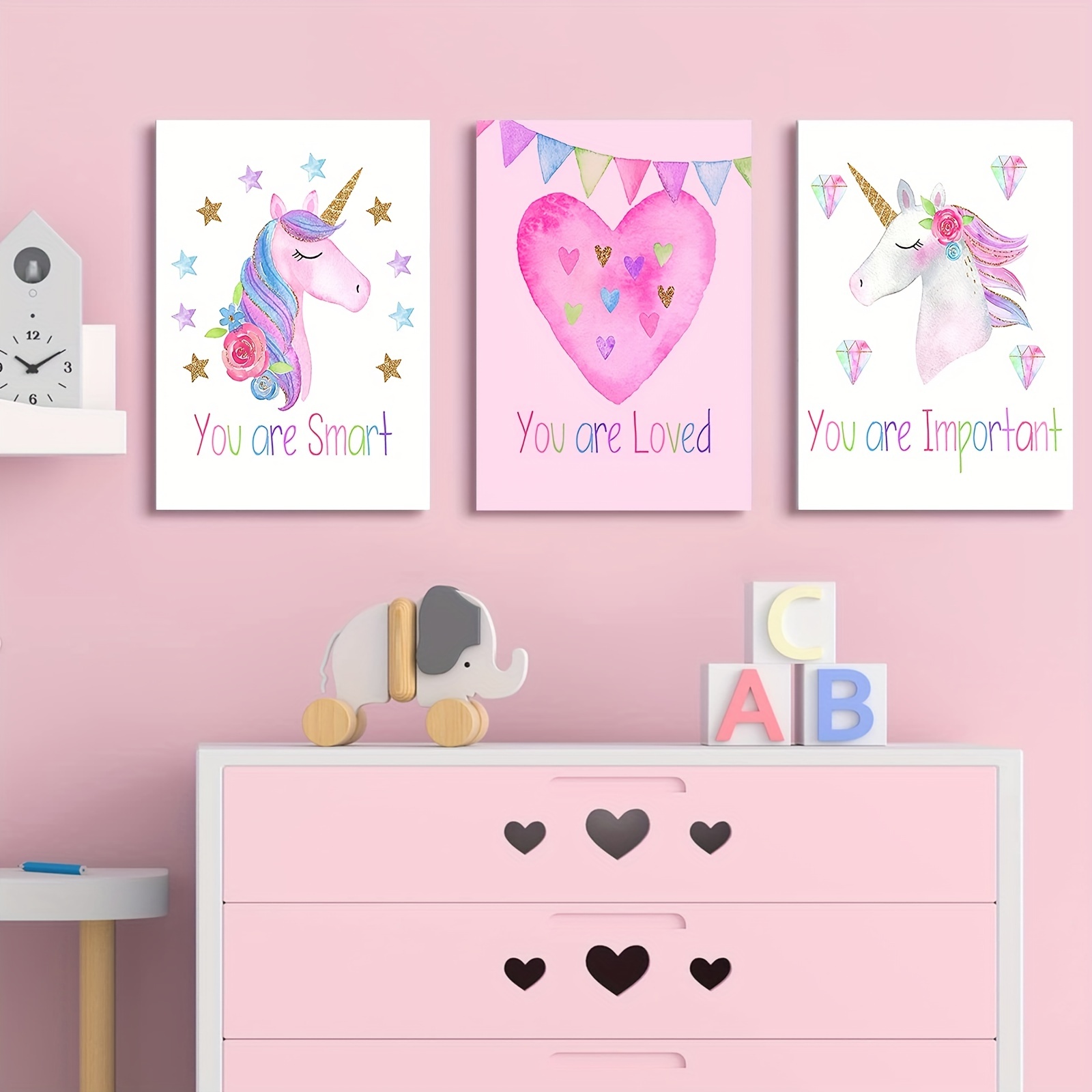 Unicorn Canvas Painting Wall Art For Girls Perfect For - Temu