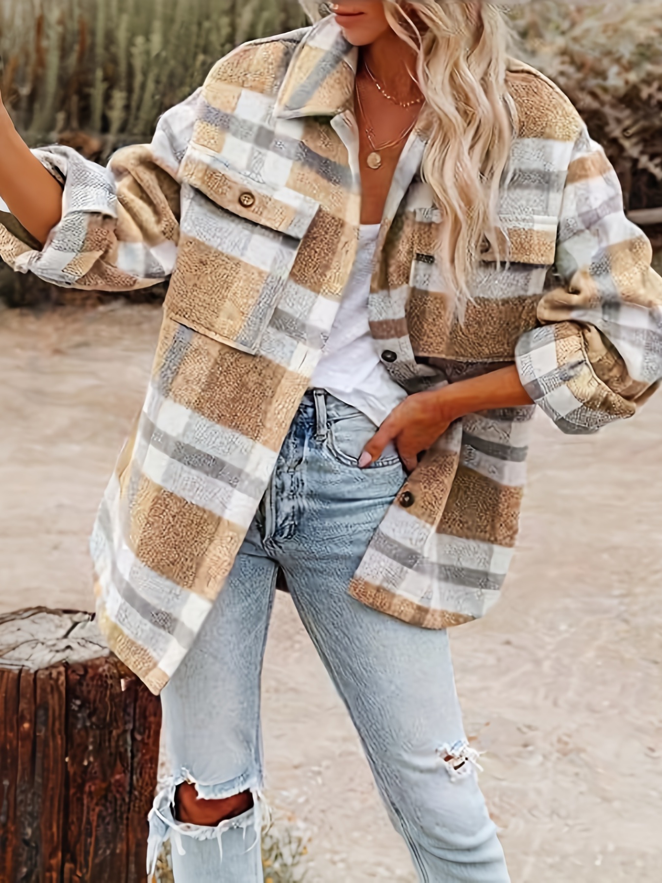 Plaid deals pullover women's