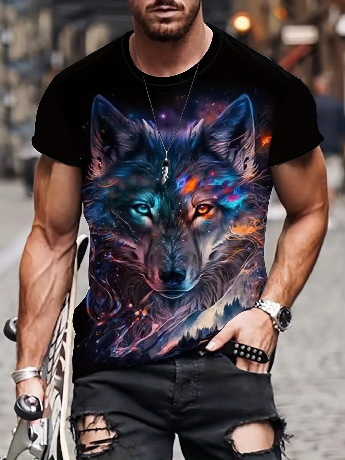 3D effect clothing T-shirt men Crew neck Casual fashion Summer