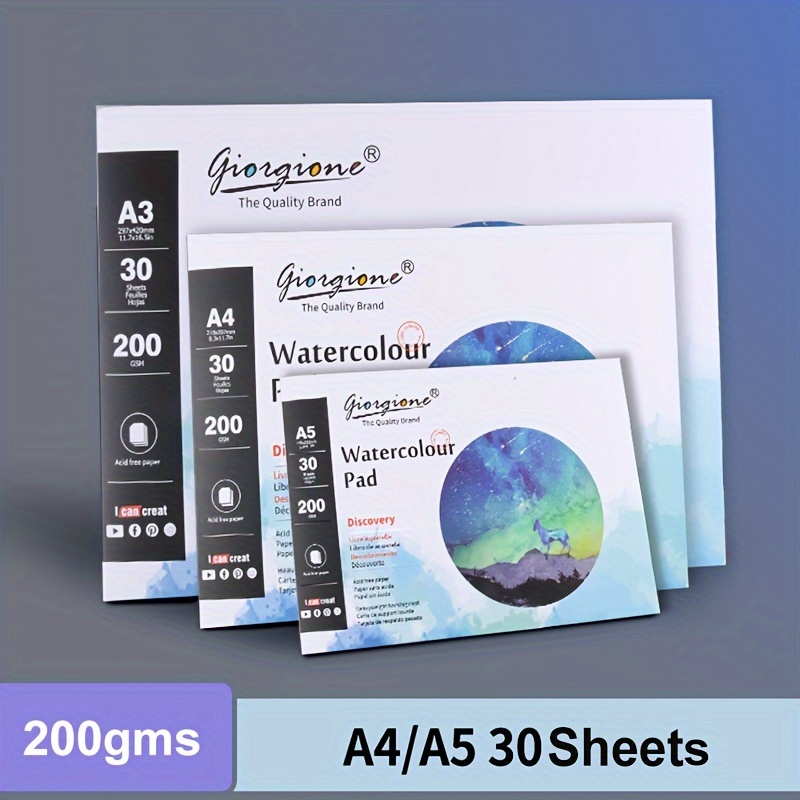 50 Sheets Watercolor Paper Bulk, 200gsm, 3.93x3.93 Inches