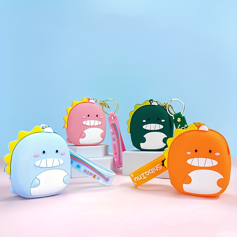 Cartoon Cute Animal Silicone Coin Purse Kawaii Portable Zipper Coin Bag  Wallet Mini Makeup Bag Key Earphone Storage Bag Gifts