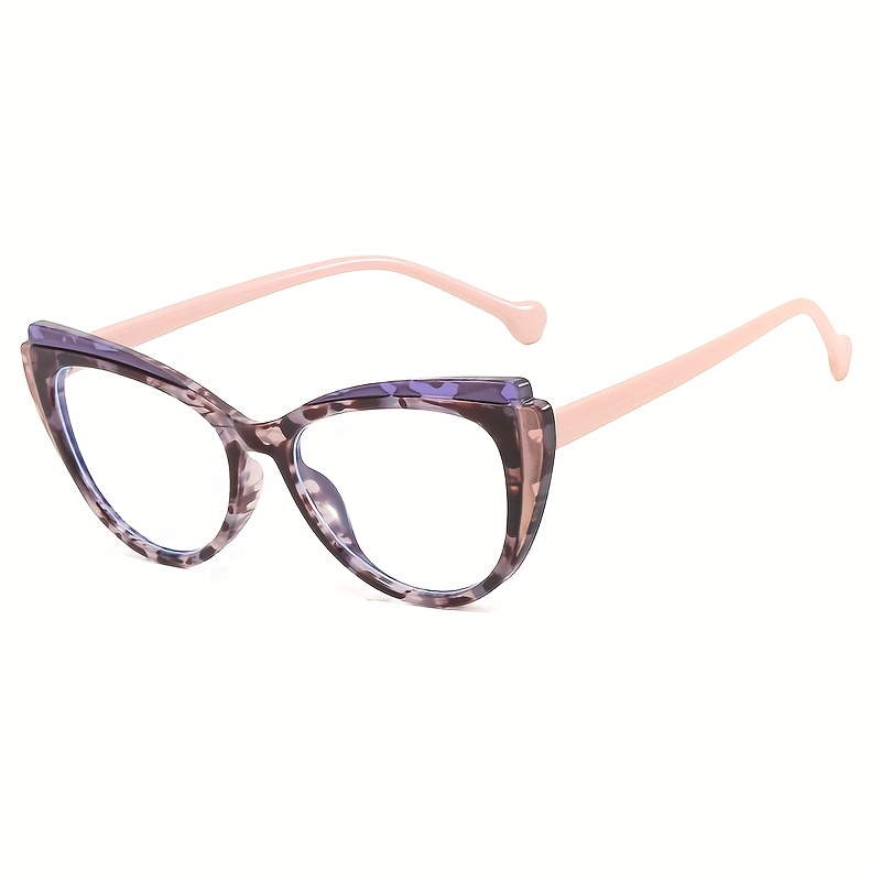 Occhiali Anti Luce Blu Tr90 Cat Eye Color Block Frame - Temu Italy