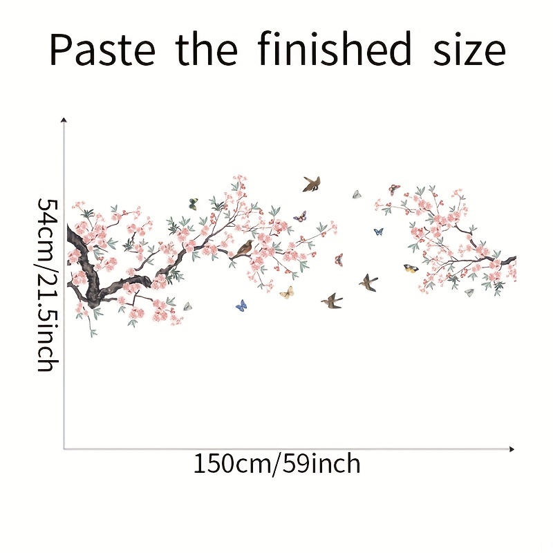 Adesivi per pareti di ciliegio, adesivi floreali, adesivi per pareti di  fiori di pesco, adesivi per pareti di alberi soggiorno camera da letto  decorazione murale decalcomanie -  Italia