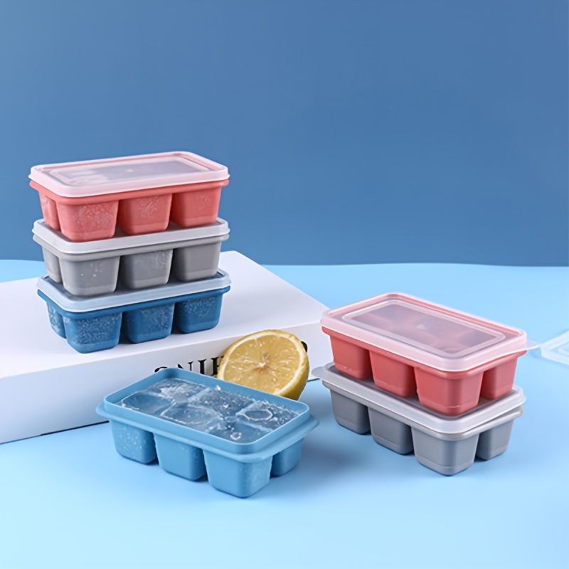 Stackable & Rubber Ice Cube Trays for Easy Freezing and Storage
